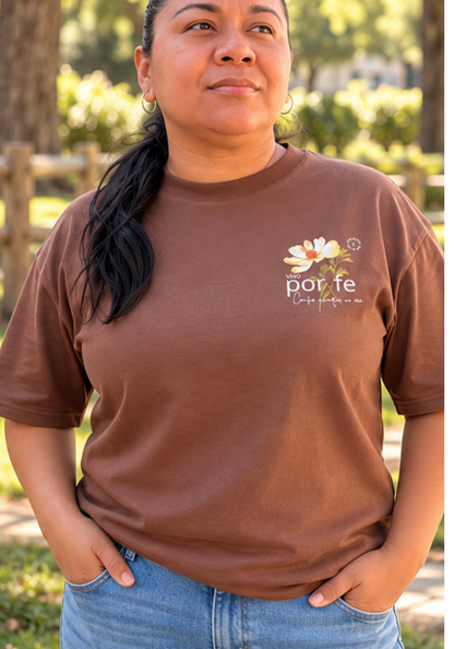 Vivo por Fe – Camisa en color chocolate