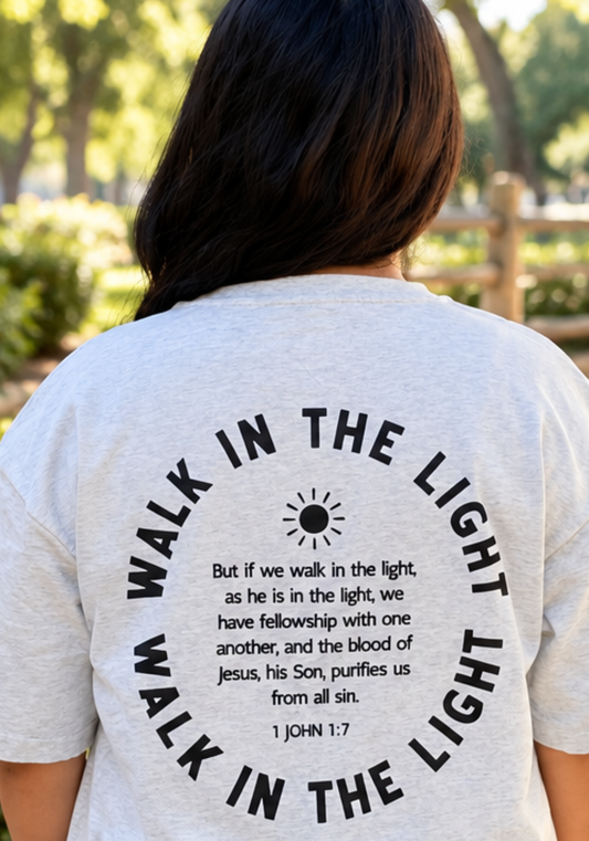 Walk in the Light – Premium Cotton Christian T-Shirt